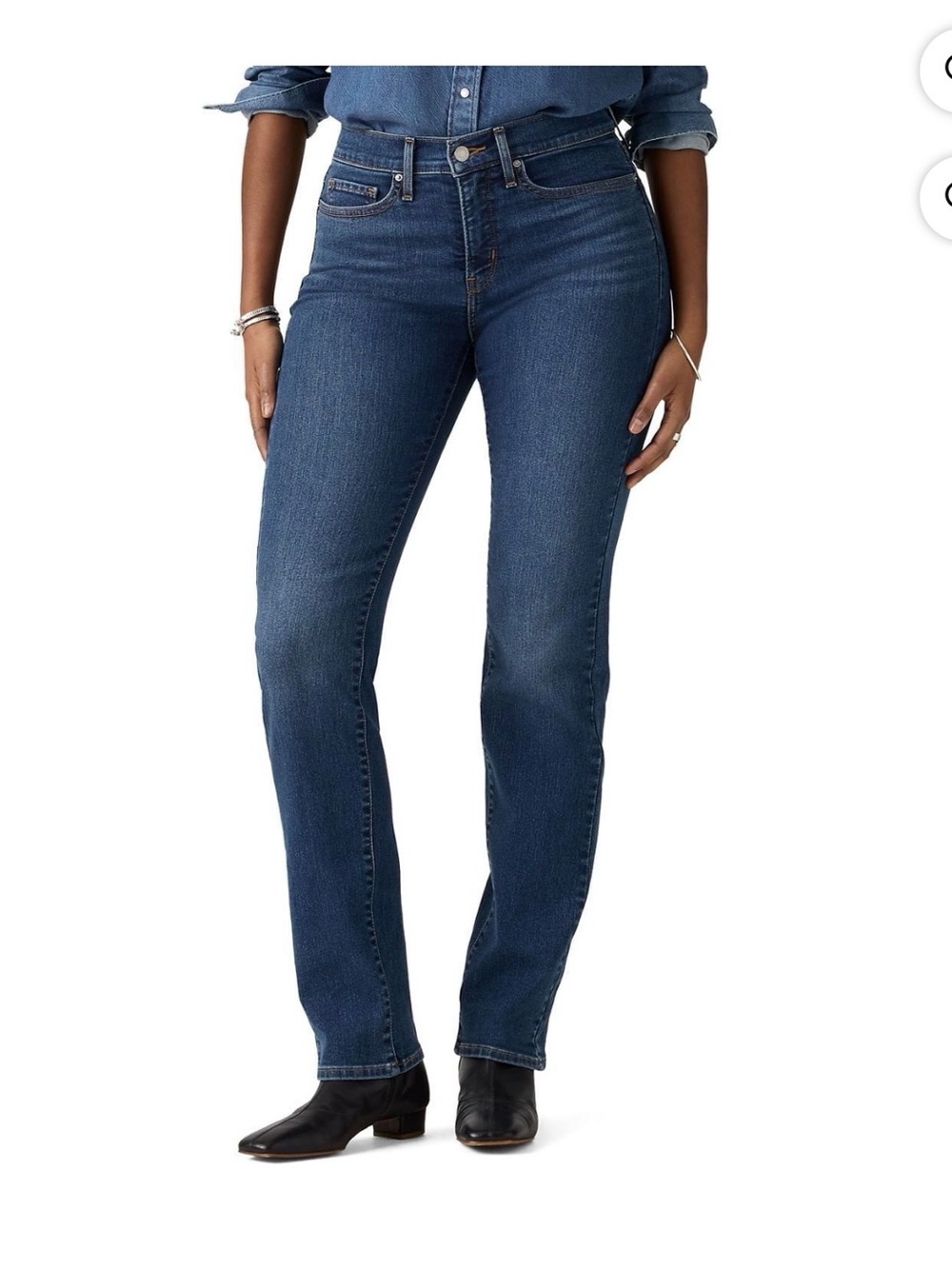 Levi's Women's 314 Shaping Straight Mid-Rise Stretch Denim Jean 29x32 Dark Wash